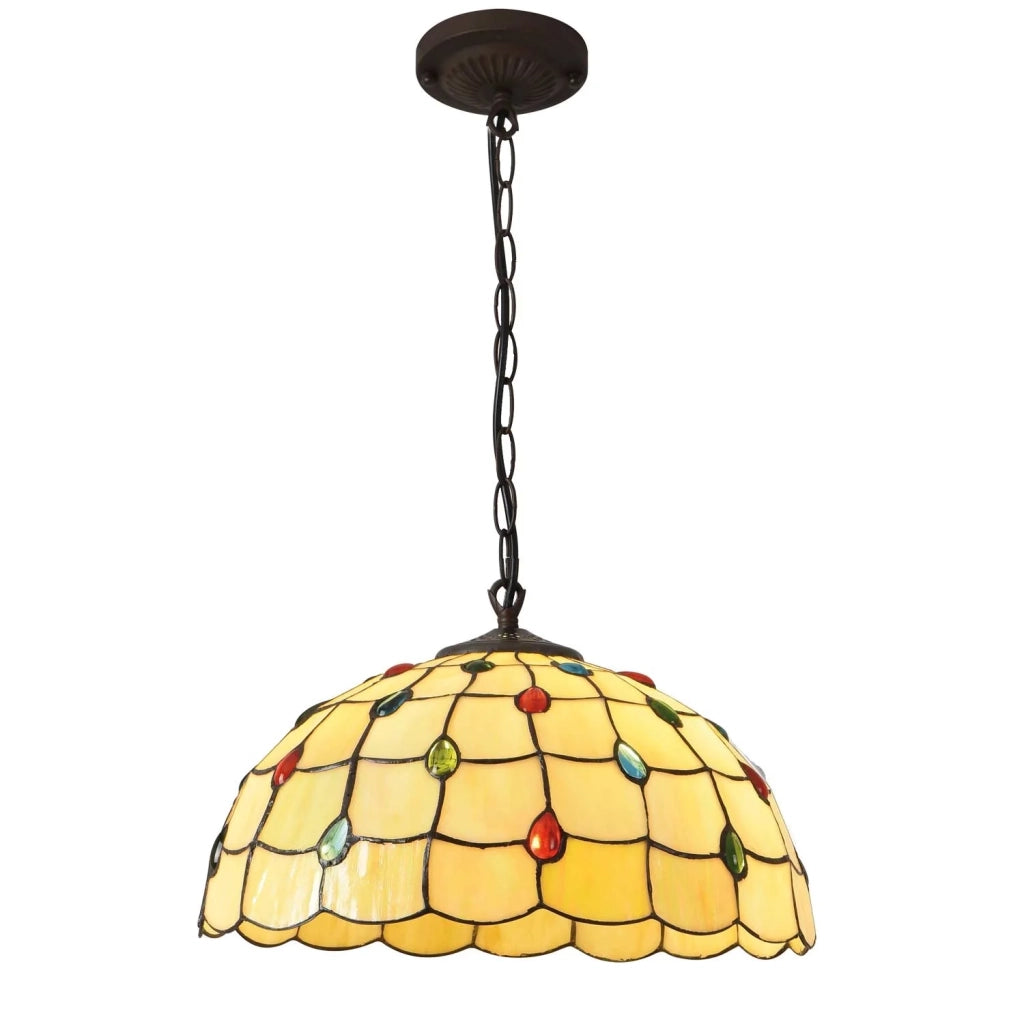 LÚZETE - LAMPADA DA SOFFITTO A 2 LUCI 40 CM TIFFANY JEWEL