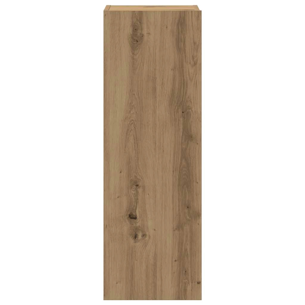 Set di 4 moderni mobili porta TV a parete con ampio spazio contenitivo 80 x 30 x 30 cm realizzati in legno di rovere composito finitura artigianale 02_0055857