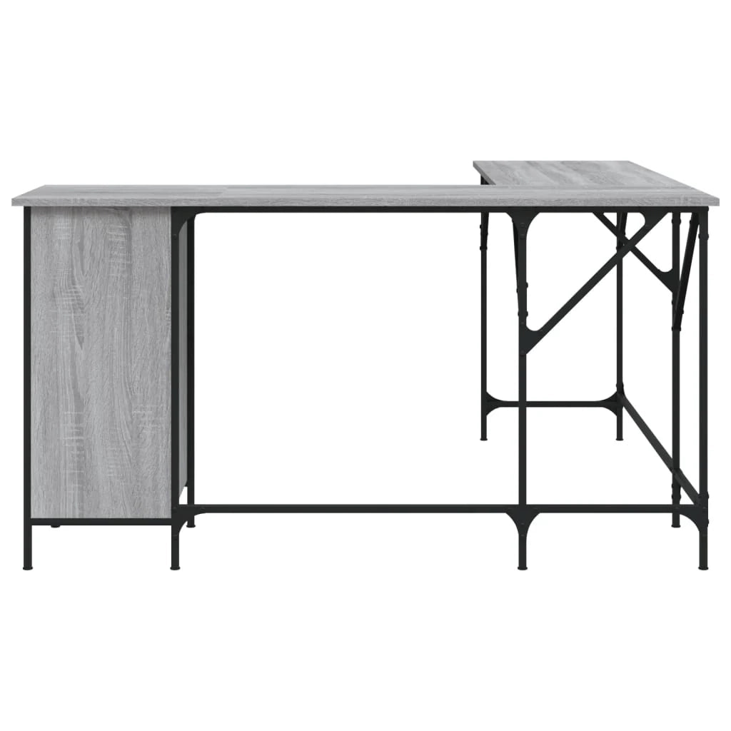Scrivania Sonoma postazione computer mobile per computer scrivania da studio 141 x 141 x 75 cm legno ingegnerizzato grigio 02_0023961