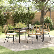 Set da Pranzo per Giardino 5 pcs Marrone polyrattan 3380865
