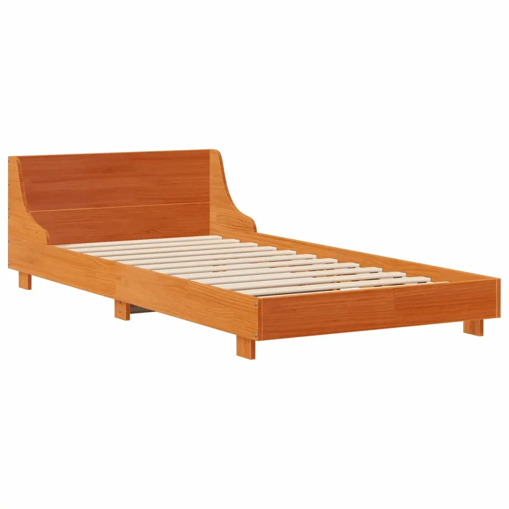 vidaXL Letto senza Materasso Marrone Cera 75x190 cm in Legno di Pino