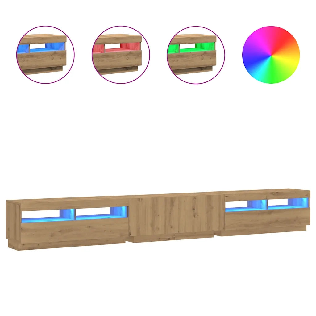 Mobile Porta TV con LED Artigianale 300x35x40 cm Multistrato 3329170