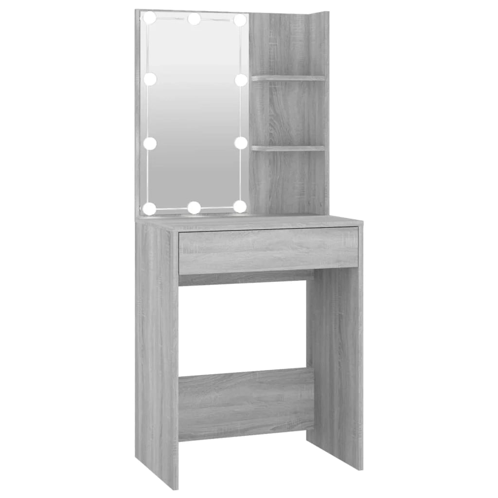 Toeletta con illuminazione a LED 60 x 40 x 140 cm grigio 02_0006283