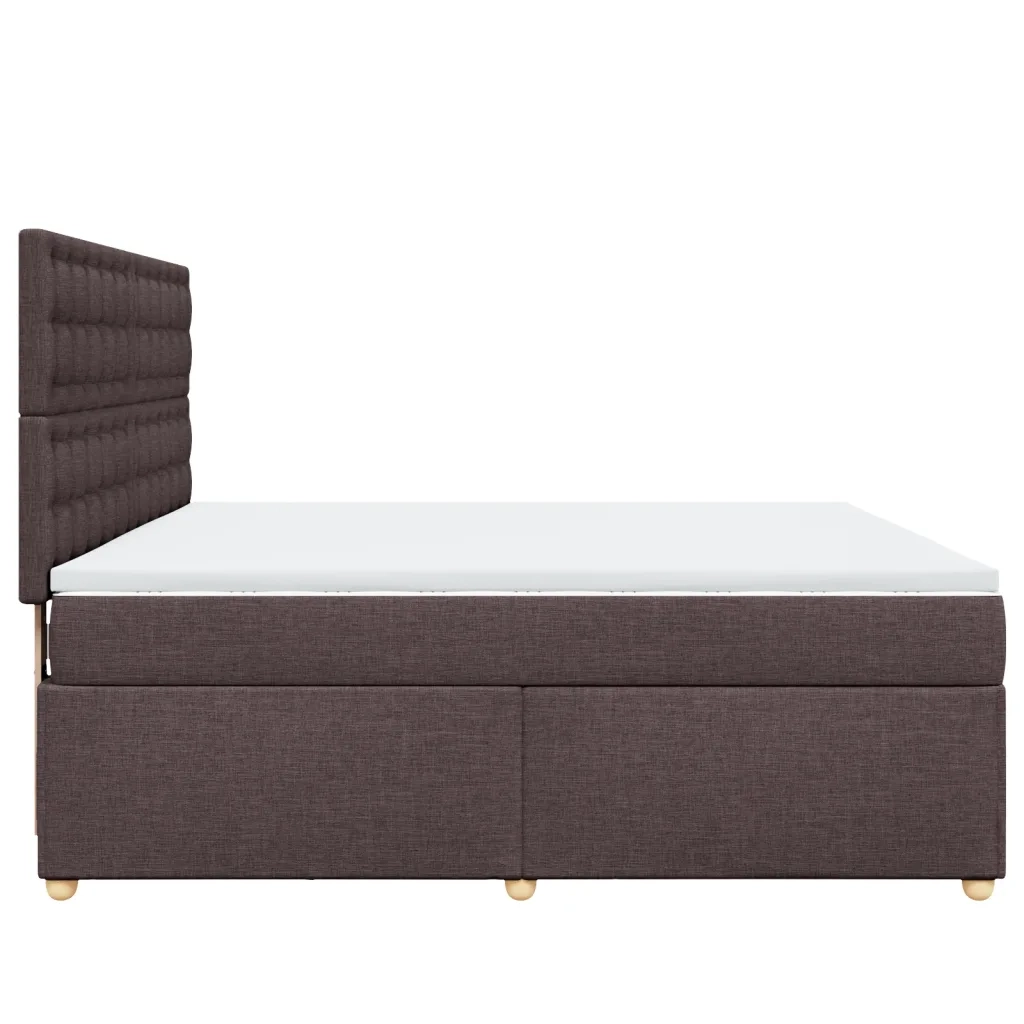 Giroletto a Molle con Materasso Marrone Scuro 180x200cm Tessuto