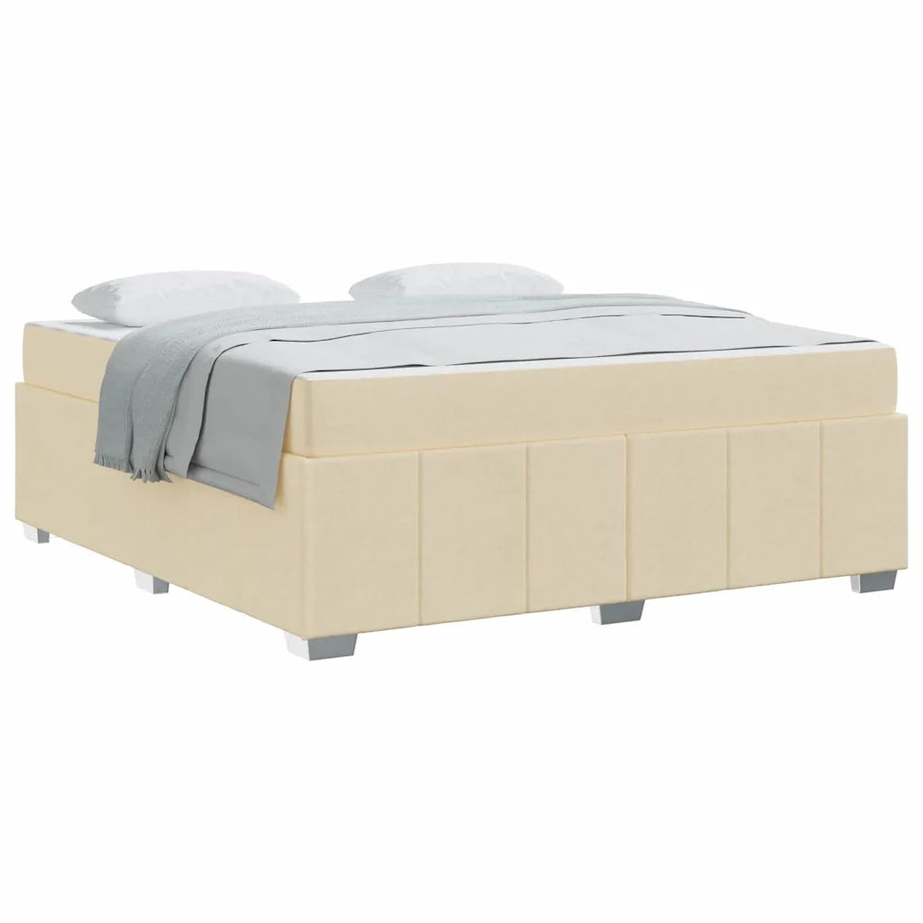 vidaXL Struttura del letto con materasso Crema 180 x 200 cm Tessuto