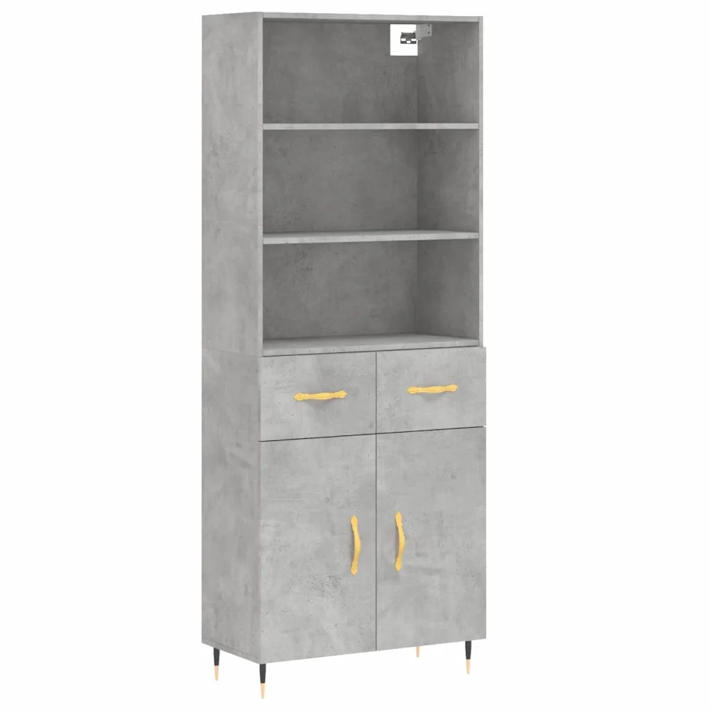 Credenza Grigio Cemento 69,5x34x180 cm in Legno Multistrato 3200501