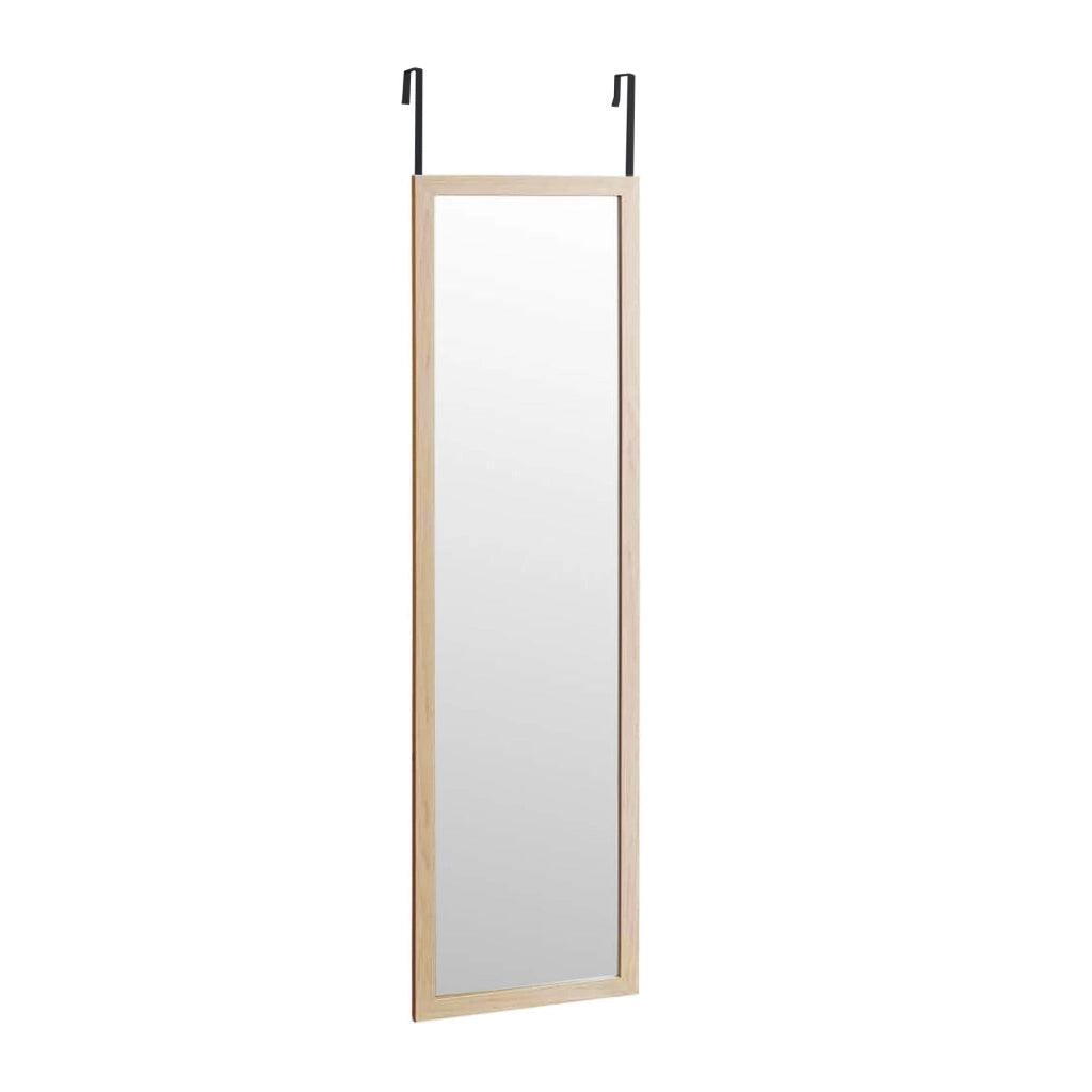Specchio per porta beige 125x35 cm - Cornice in MDF, leggero e facile da appendere, stile nordico