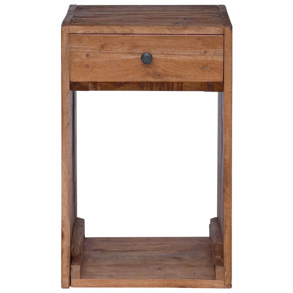 Comodino Marrone 63 x 30 x 79 cm Legno di Mogano Massello 42012385