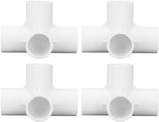 Connettore 4-foglio in PVC - 10 pezzi - Maniglia in plastica - 25 mm Flessibile - Set per mobili - Bianco