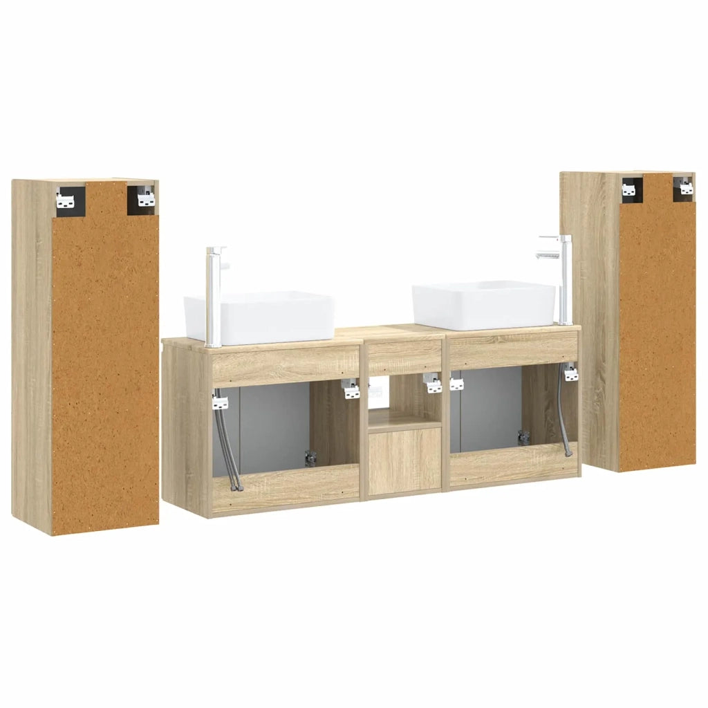 Set di mobili per il bagno 5 pz Rovere Sonoma 3405995