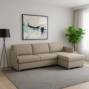 Posina, Divano Fisso con Penisola Sfoderabile Made in Italy, 260x160 cm Grigio Tortora\