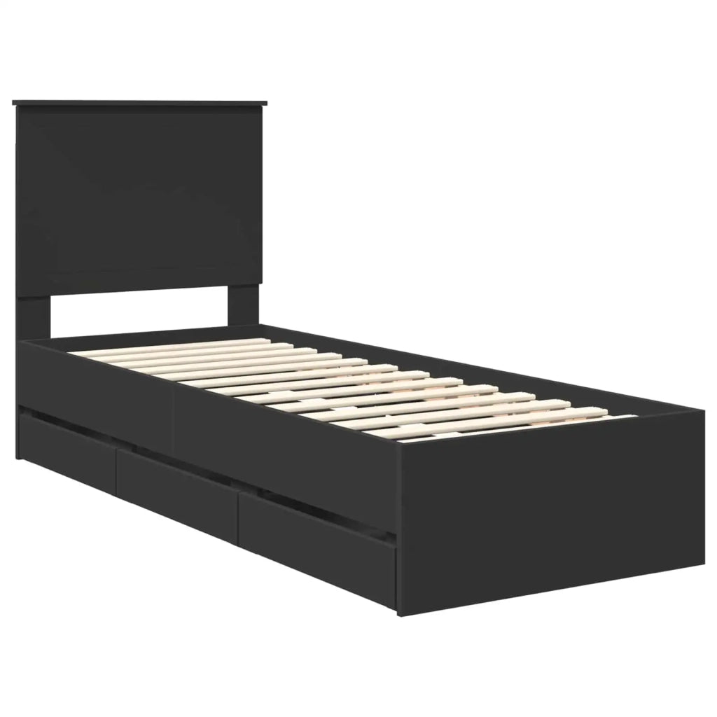 Struttura del letto Nero 75 x 190 cm Legno Ingegnerizzato