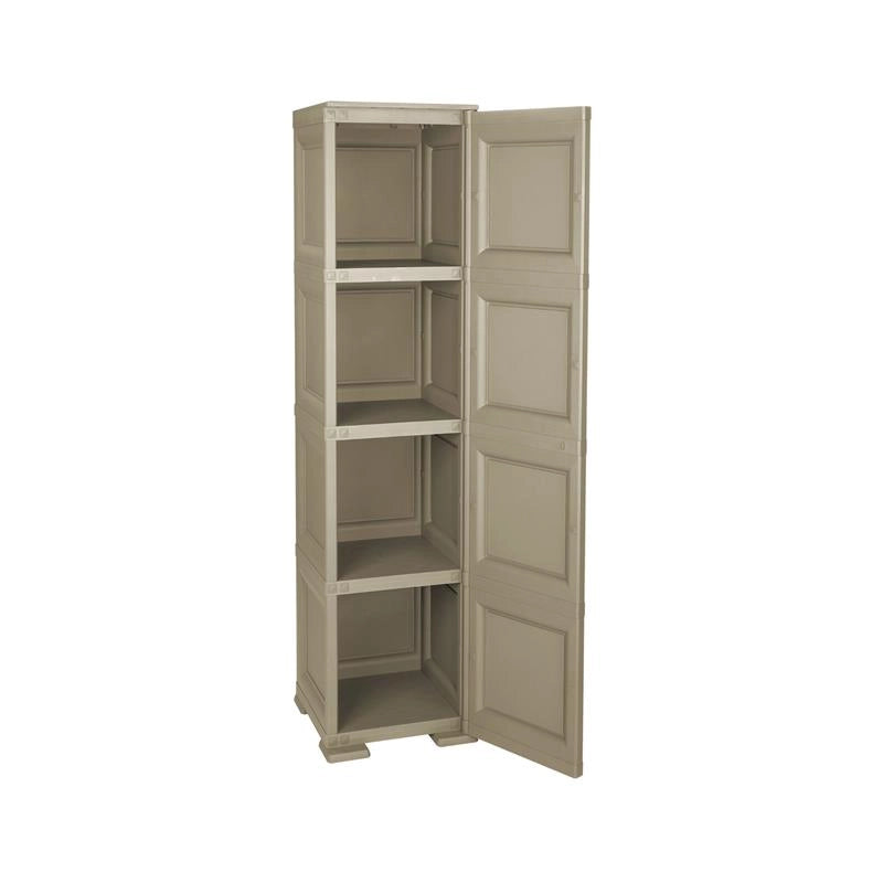 MOBILE 4 MODULI TALPA 40X43X164 CM CON 2 ANTE TRAFORATE E 2 FINITURA LEGNO – CONTENITORE VERTICALE ORGANIZZAZIONE CASA PER INGRESSO E ZONA GIORNO