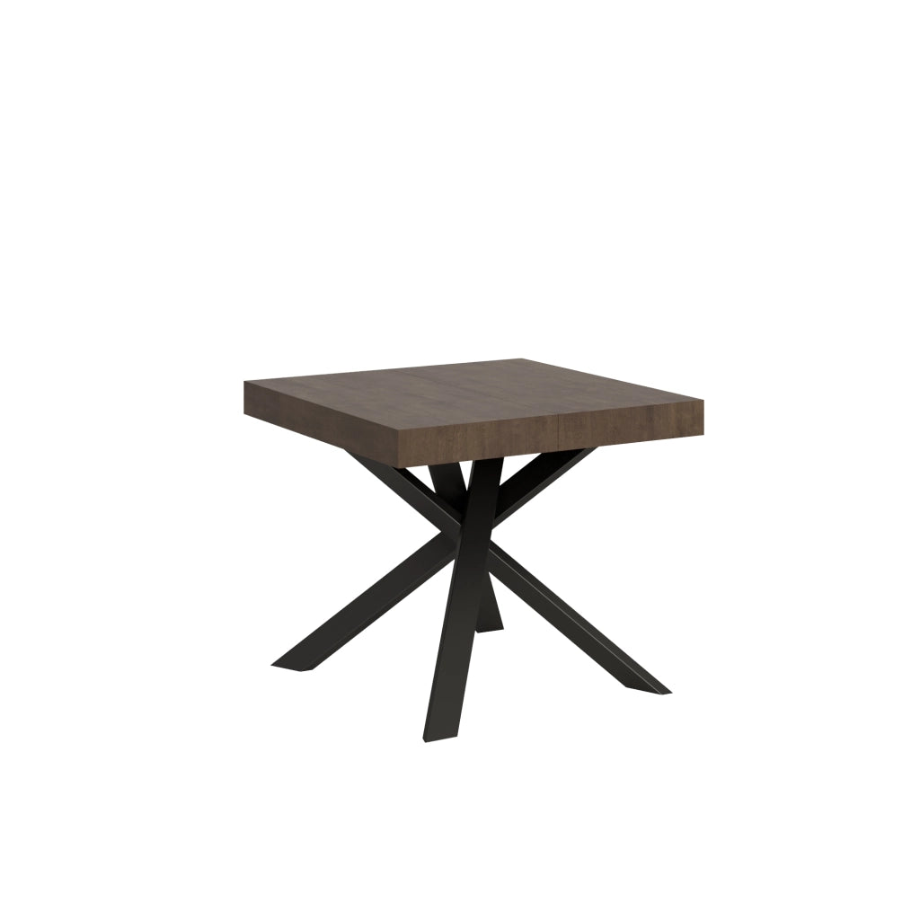 Tavolo allungabile 90x90/194 cm Clerko Noce gambe Antracite