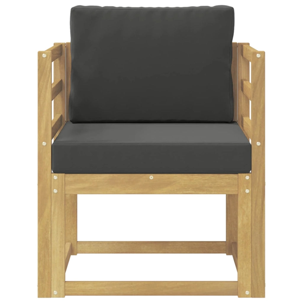 2 Pezzo Set di divani da esterno-Sofa da giardino Poliestere Bianco e Antracite 937835