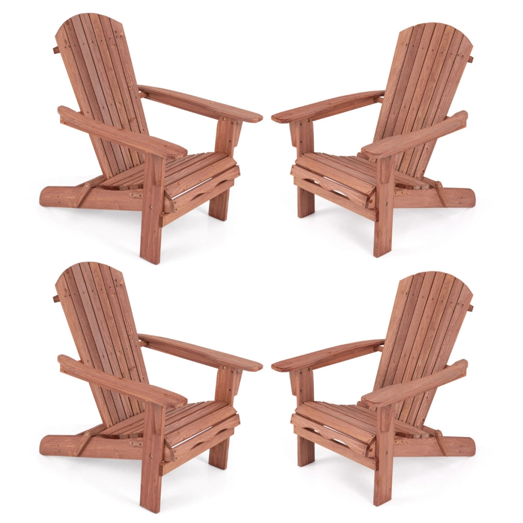 Sedia pieghevole con schienale alto ampi braccioli carico di 180kg, Sedia adirondack da soggiorno in legno Marrone-Sedie da esterno