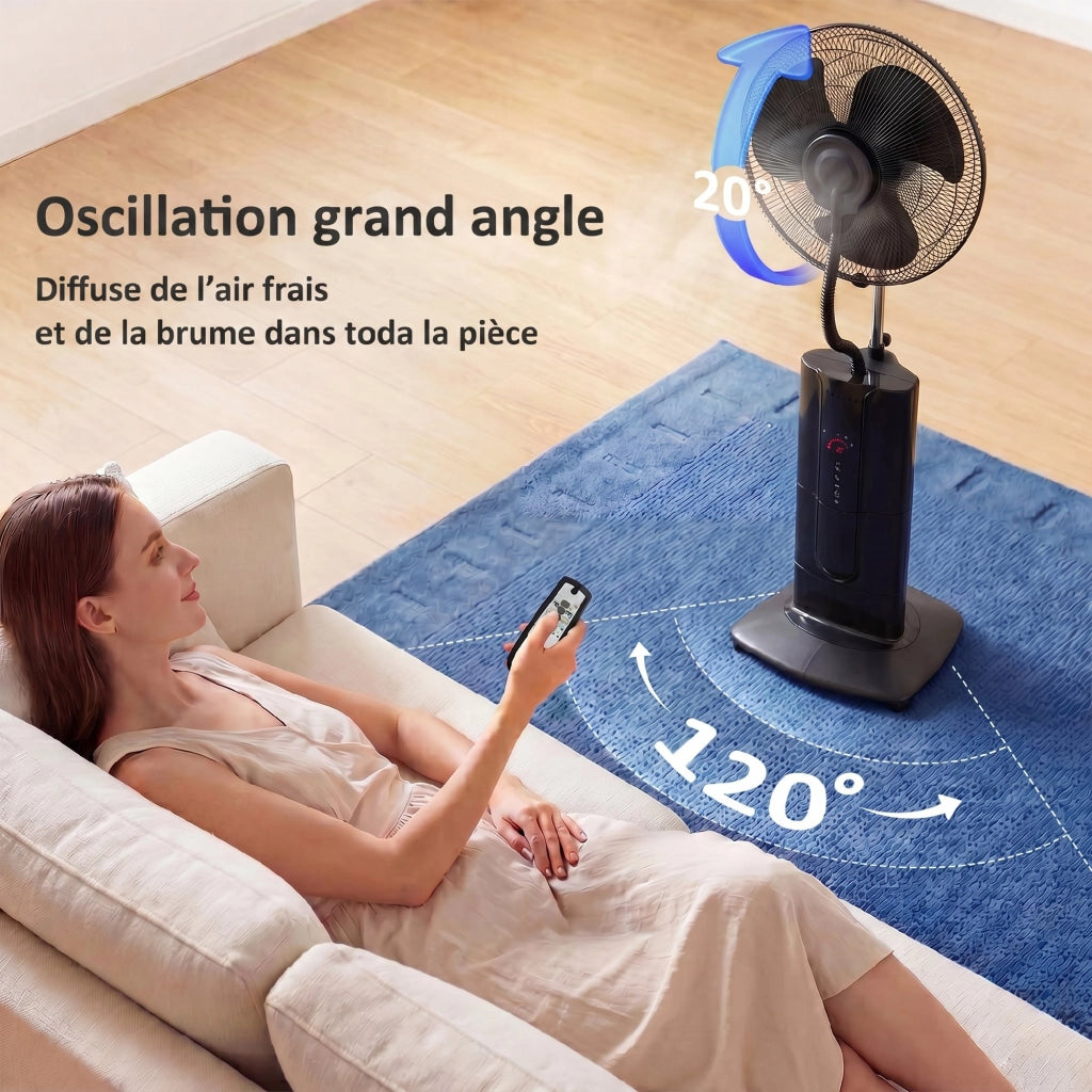 Ventilatore a colonna nebulizzatore ¨C zephmum ¨C nero 130 cm 100 W
