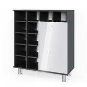 Armadietto da bagno con portabiancheria Fynn Bianco lucido 78.4 x 91.6 cm Vicco