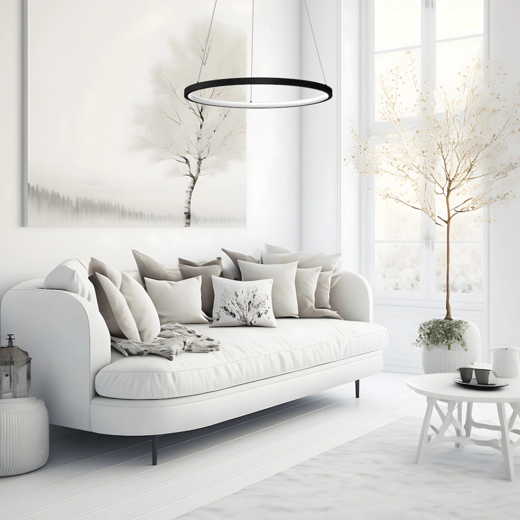 Lampada a sospensione nera ad anello Ø50 LED 27W HOOP