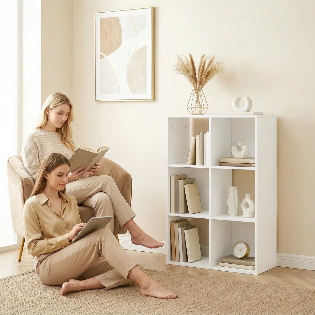 Libreria a 3 Ripiani Stile Moderno con Stabilizzatori ¨C Zephmum ¨C Bianco 60x24x80