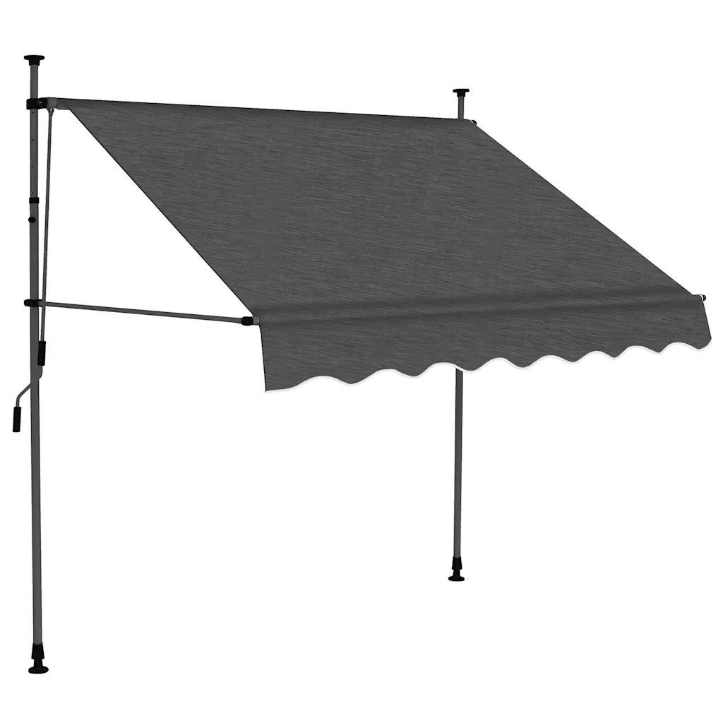 Tenda da Sole Retrattile Manuale con LED-Tenda parasole per Patio 150 cm Antracite