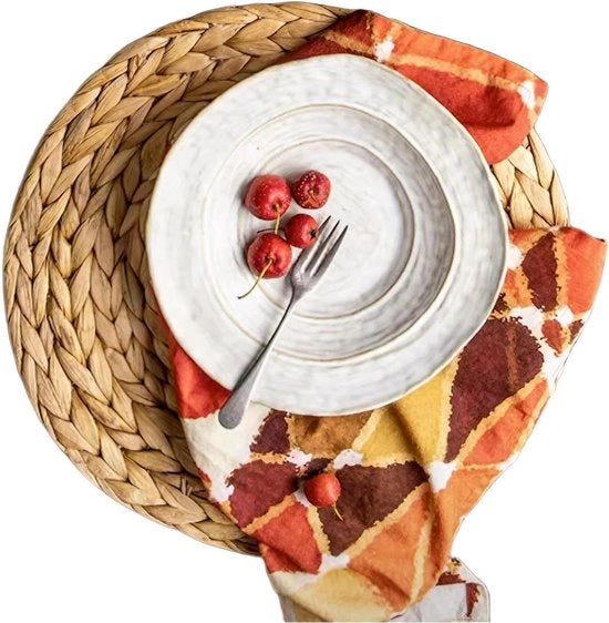 Tavoli placemats a forma di acqua di loto zeppa - set da 8 - resistente al calore e antiscivolo - naturale (acqua di loto)