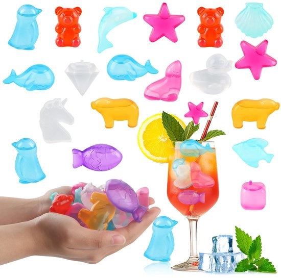IJsblokjes Herbruikbaar 30 Stuks - Kunststof IJsblokjes - Fruitvorm/Vierkant - Koelen Dranken - Verfrissen Huid - Qualità alimentare LDPE - Blocco di ghiaccio riscaldabile