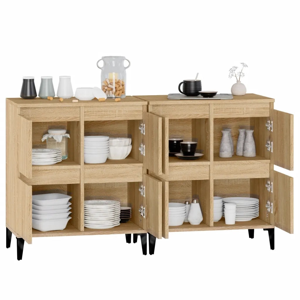 Credenze 2pz Rovere Sonoma 60x35x70 cm in Legno Multistrato