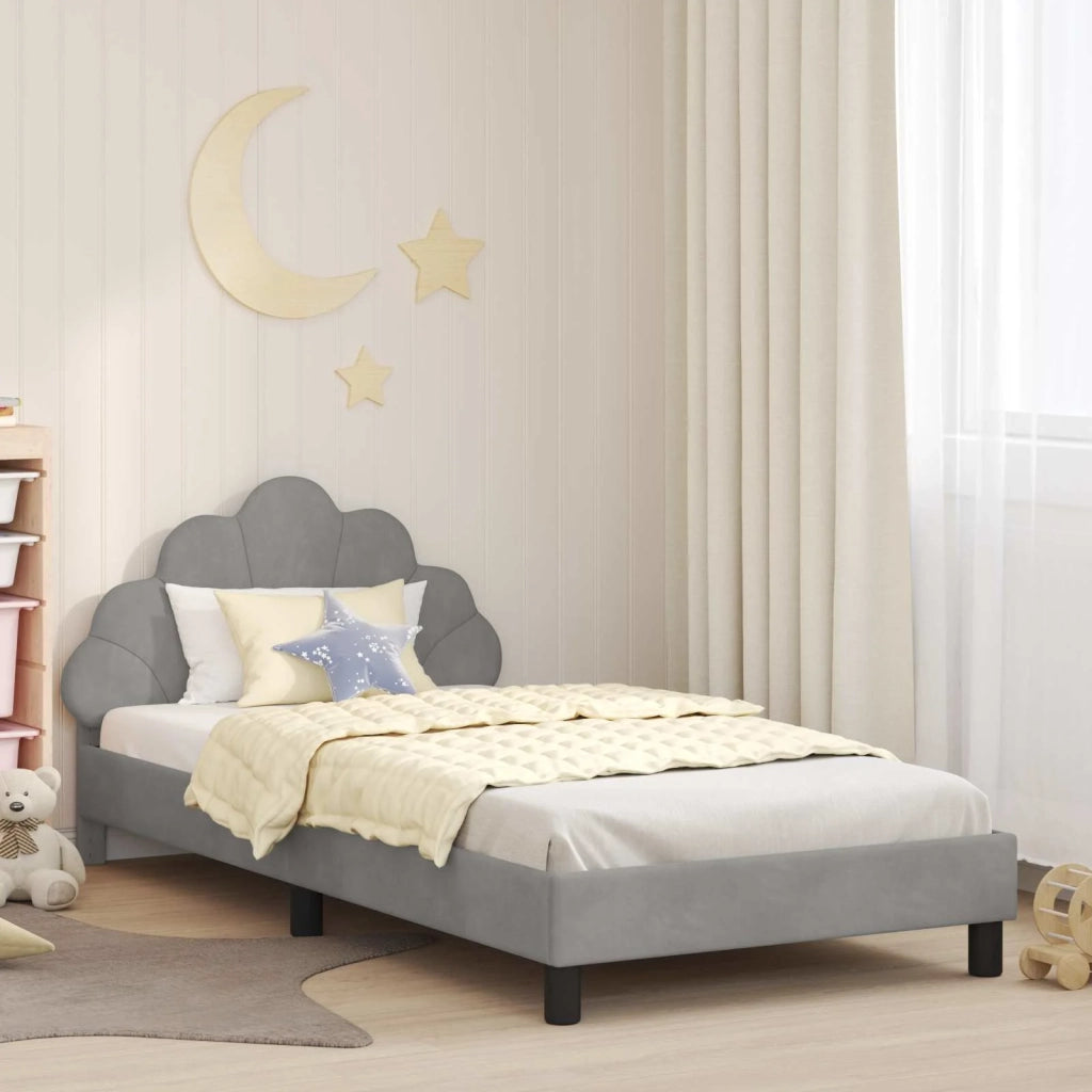 Struttura letto Bambini | Letto Infantile | Lettino con testata Grigio Chiaro 80 x 200 cm