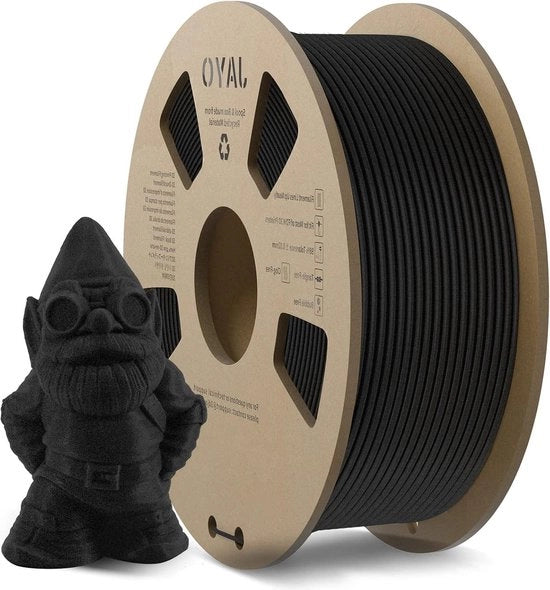 Filamento PLA 175 mm - materiale per stampa 3D - finitura opaca - 11 kg bobina - 0,02 mm - nero