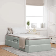 Letto con contenitore e materasso Grigio chiaro 100 x 200 cm