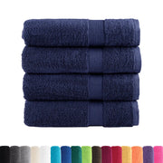 Asciugamani da doccia premium SOLUND 4 pezzi blu navy 70x140 cm 600 g/m² 137261