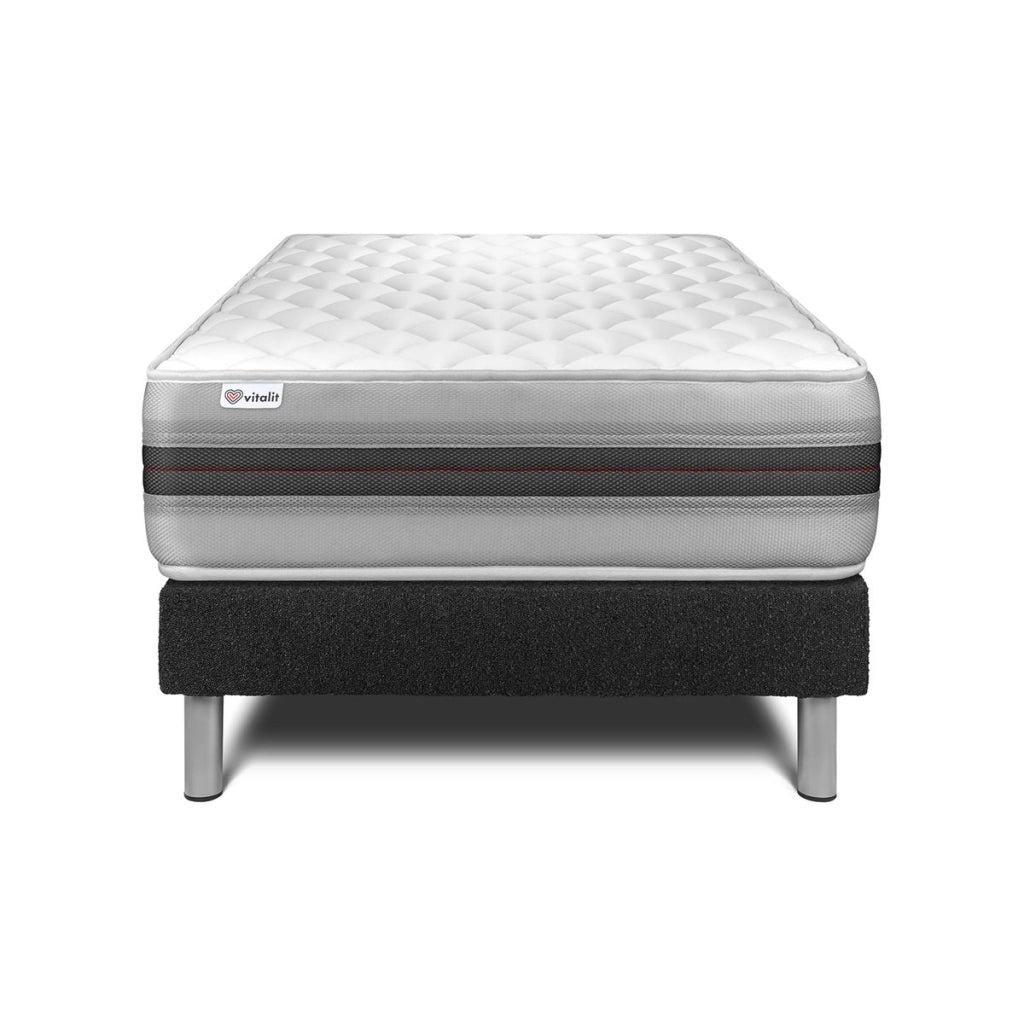 Letto con materasso VITALMEMO BACK 120 x 200 cm Rete Kit Nero