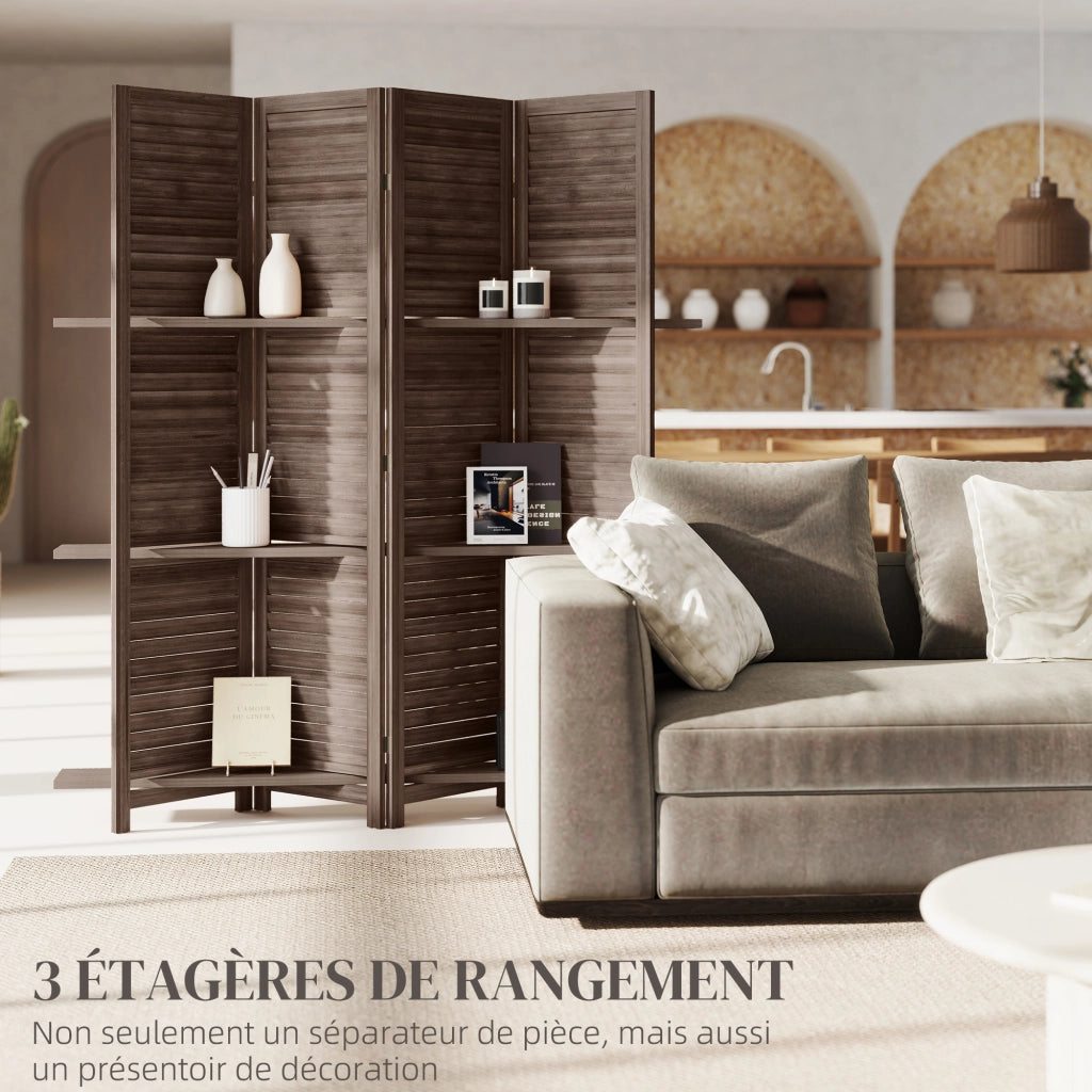 Paravento in legno 4 ante ¨C Minimal ¨C 160x170 cm