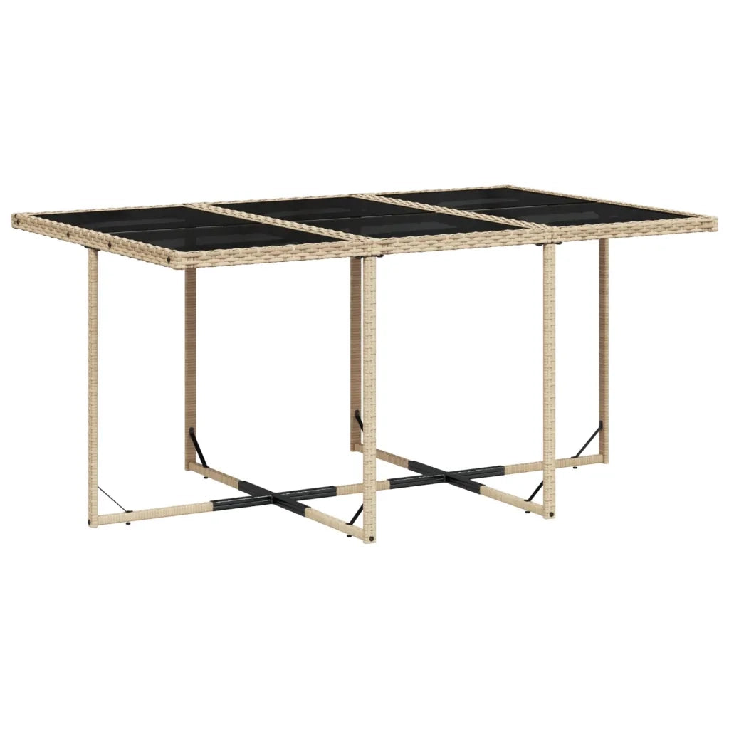 Set da Pranzo da Giardino 7 pz con Cuscini Beige in Polyrattan 3277677