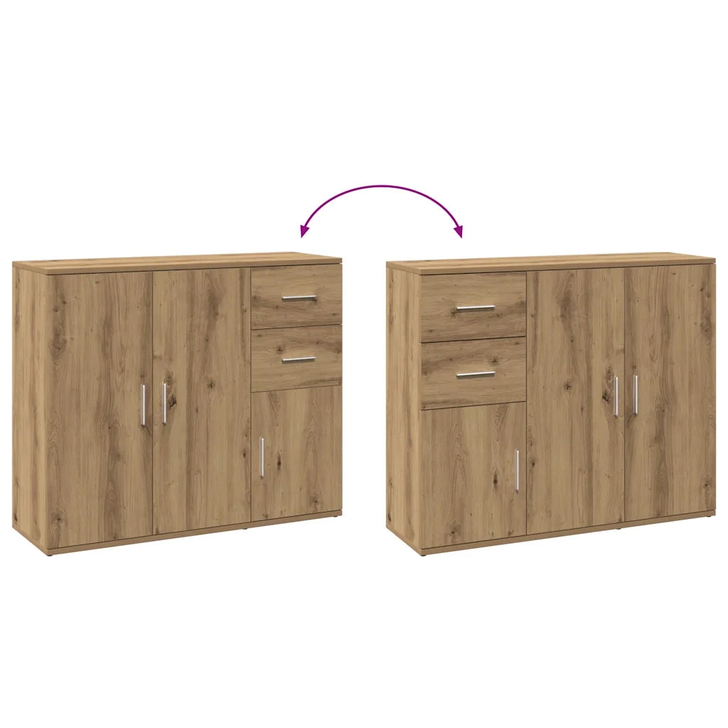 vidaXL Credenza Rovere Artigianale 91x29,5x75 cm in Legno Multistrato