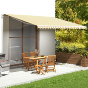 Tessuto di Ricambio per Tenda da Sole-Ricambio telo per tenda da sole Giallo e Bianco 5x3,5 m