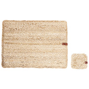 Set di 12 tovagliette e sottobicchieri rettangolari in iuta naturale fatti a mano 30 x 40/10 x 10 cm naturale stile boho