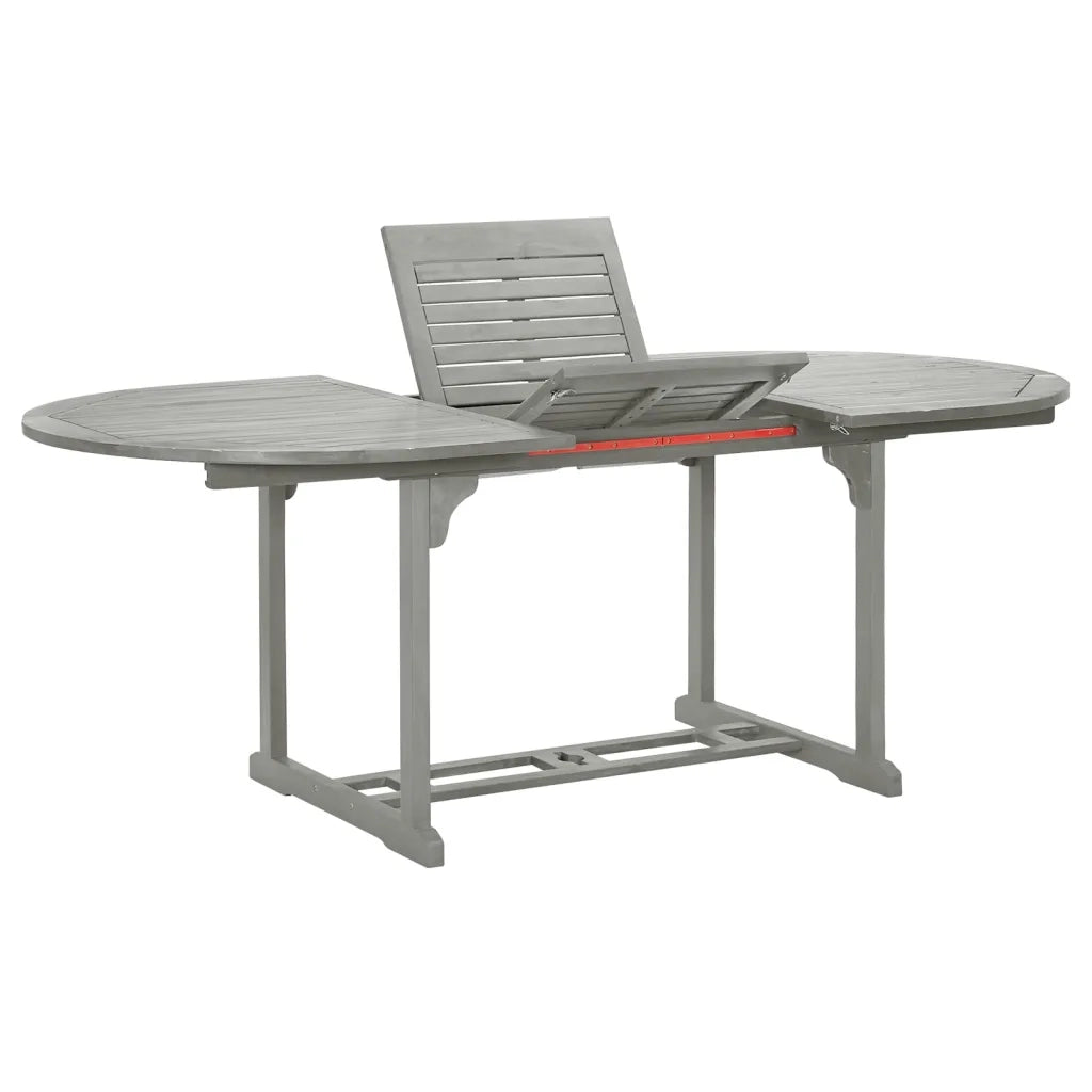 Set da pranzo da giardino 5 pz (150-200)x100 cm in legno massello di acacia grigio 3057907