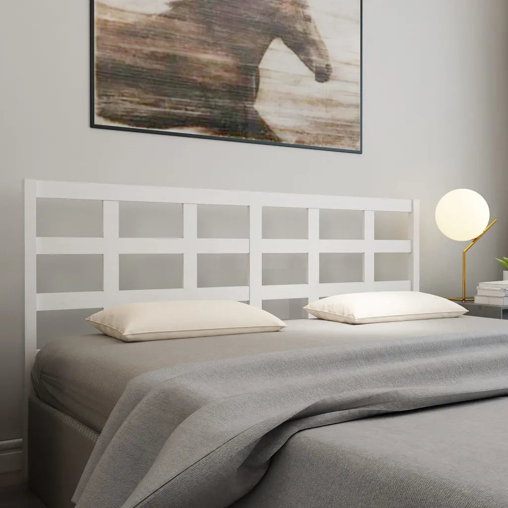 Testiera per Letto-Testata-Testiera Decorativa Bianca 205,5x4x100 cm Legno Massello di Pino 894401