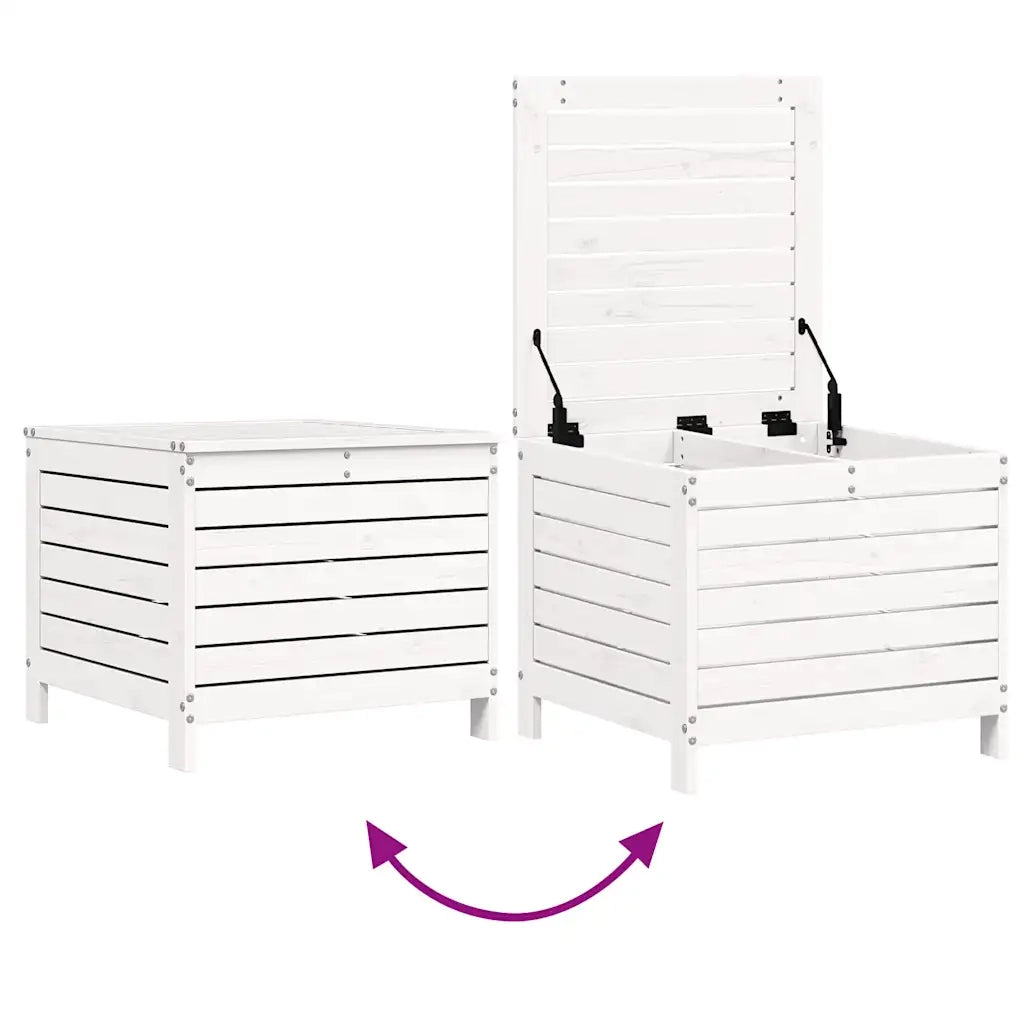 Sedia da giardino-Poggiapiedi Giardino Bianco 62x63,5x53,5 cm Legno Massello Pino