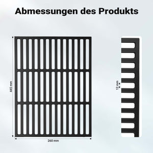 Griglia in ghisa per camino 26 x 44,5 cm, griglia in ghisa per barbecue a carbone e a gas, piastra in ghisa per carne, pesce, verdure