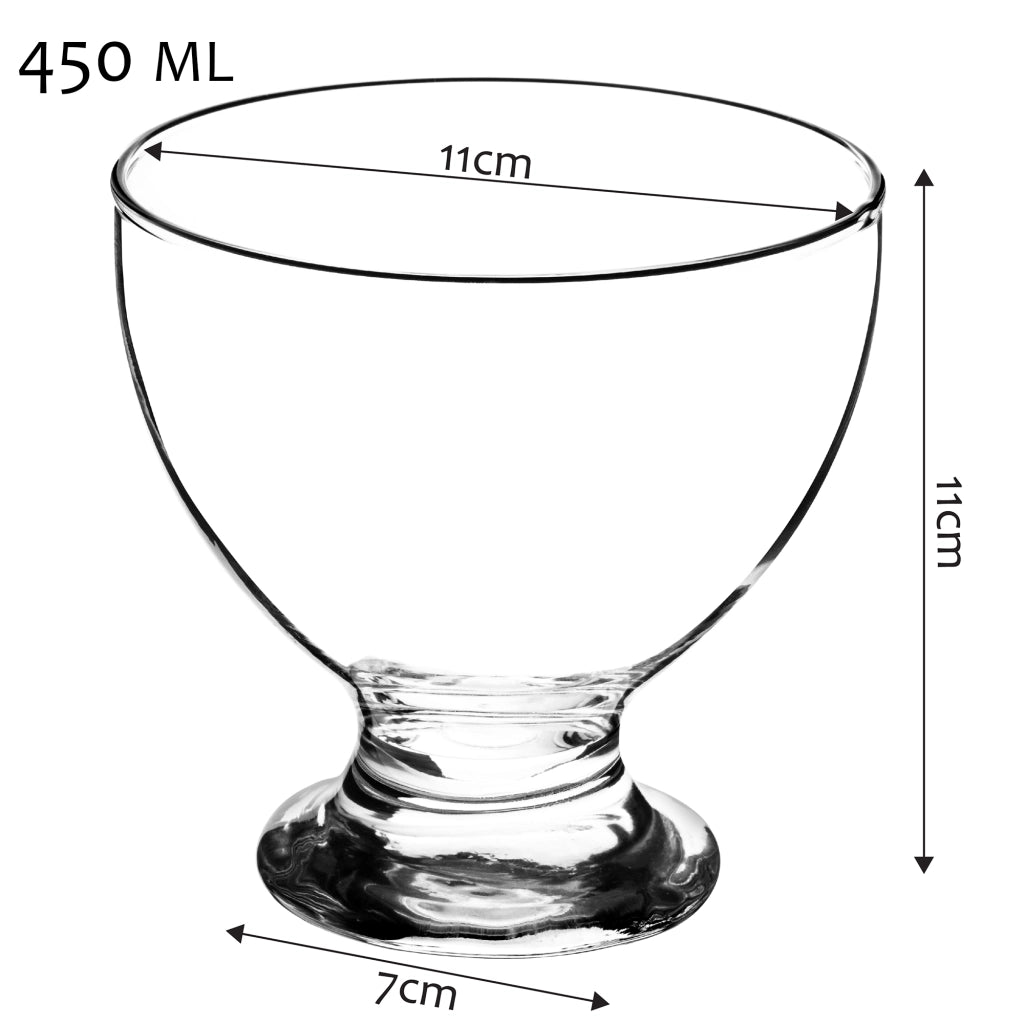 Set di 6 coppette da dessert per gelato KADAX da 450 ml in vetro.