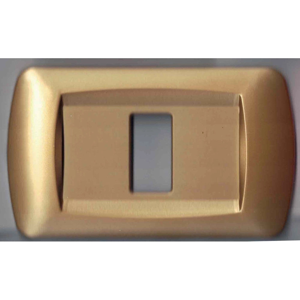 Trade Shop - Placchette Placche In Abs Serie Magic Bticino Compatibili Placca Copriprese Fori - Oro Satinato -1 Foro     -