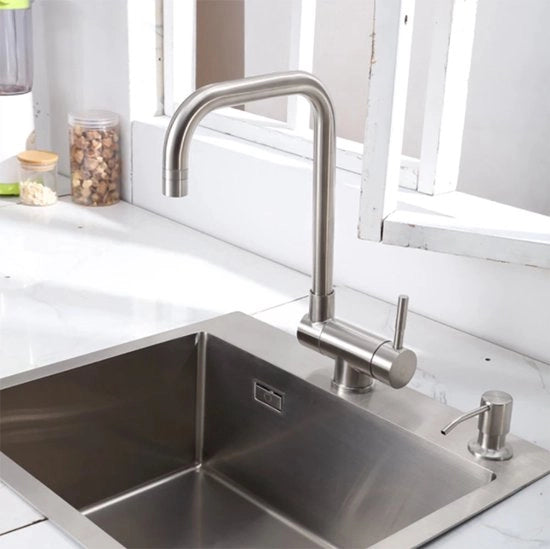 Kraan da Cucina 360° Rotativo - Wastafello - Miscelatore - Acqua Calda e Fredda - Accessori Cucina - Grigio - Acciaio Inossidabile