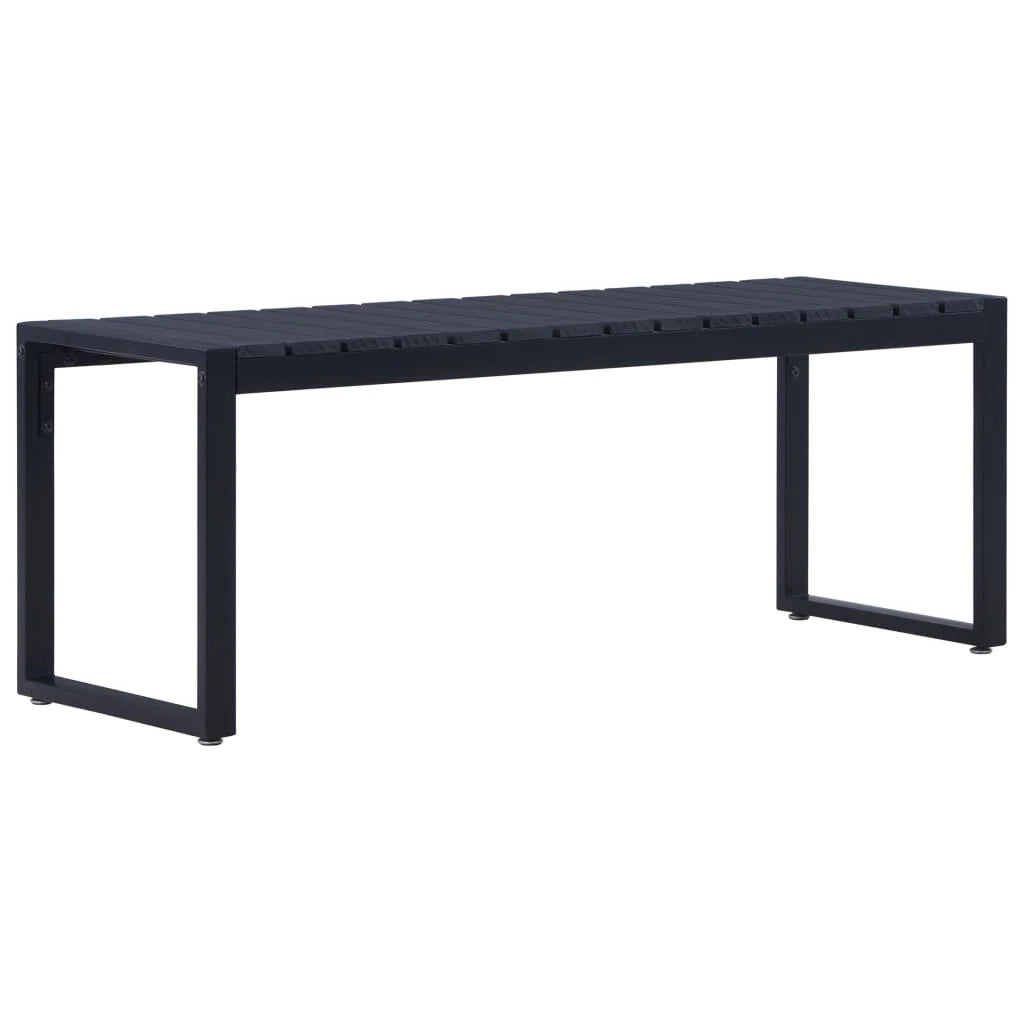 Panca da giardino mobili da esterno per patio terrazza pannello nero da 120,5 cm 02_0011211
