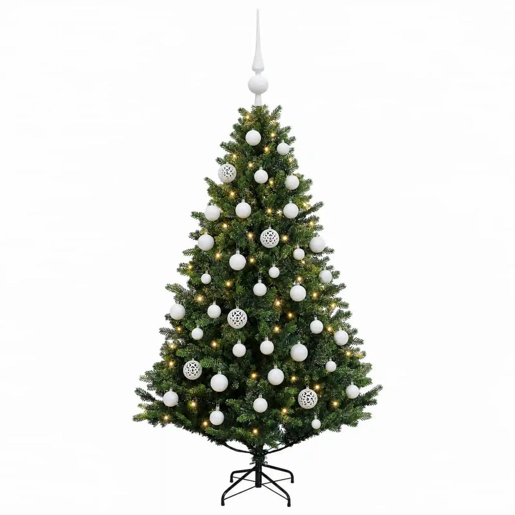 Albero di Natale Artificiale con Palline 150 cm 150 LED 3466066
