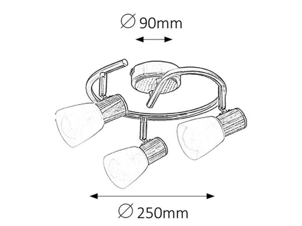 Plafoniera Rabalux Gavin spirale 3xE14 cromo satinato