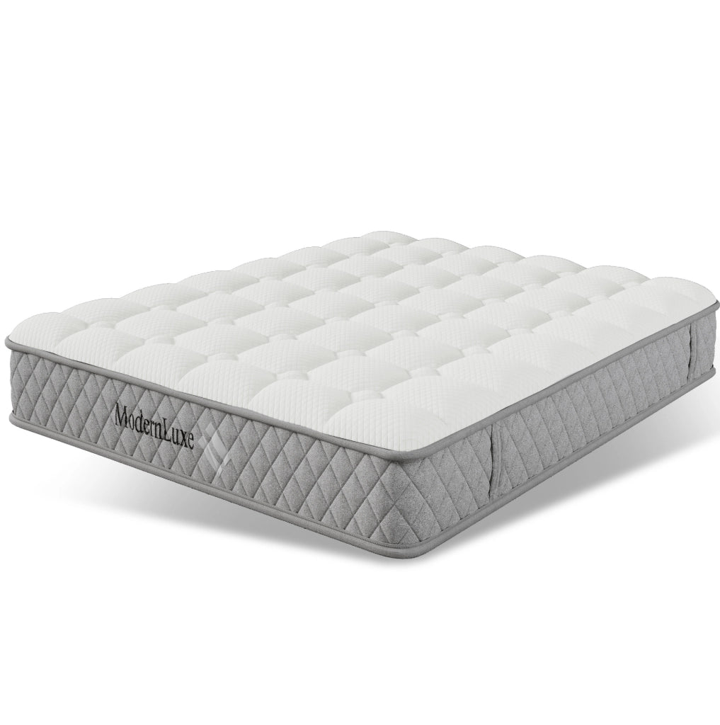 Letto matrimoniale 140x200 cm grigio con materasso H3 e rete a doghe