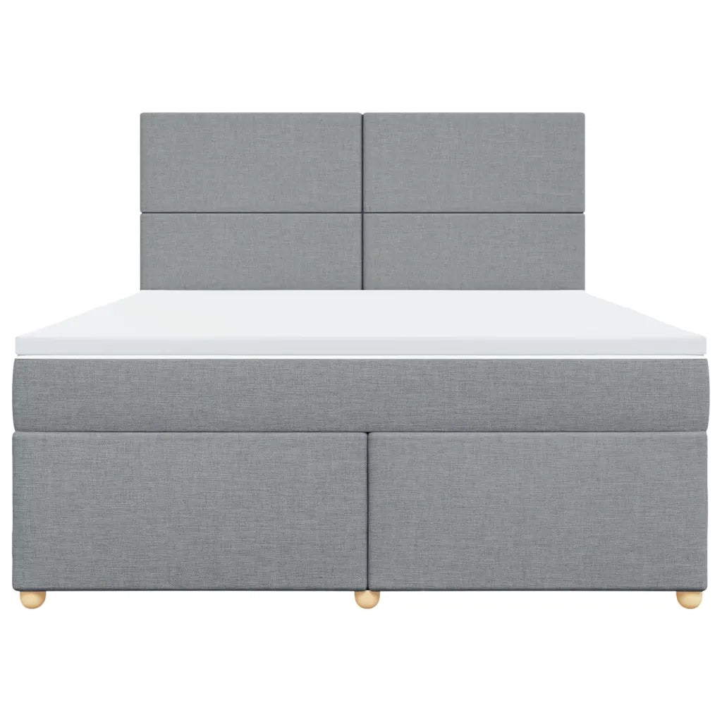 vidaXL Giroletto a Molle con Materasso Grigio Chiaro180x200 cm Tessuto